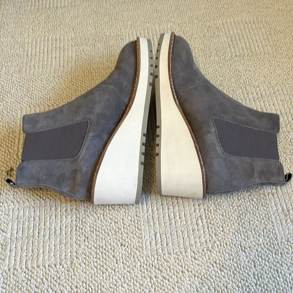 NWOB Cecelia New York Gemma Slip-on Suede Low Wedge Ankle Boots size 9.5 - Picture 5 of 10